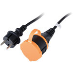 ZENITECH Multiprise a clapet 25m H05VV-F 2x1.5 noir-orange