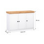 Voir la diapositive 3 : HomeStyle4U Commode moderne en bois massif avec finition blanche et chêne - 123 x 82 x 42 cm