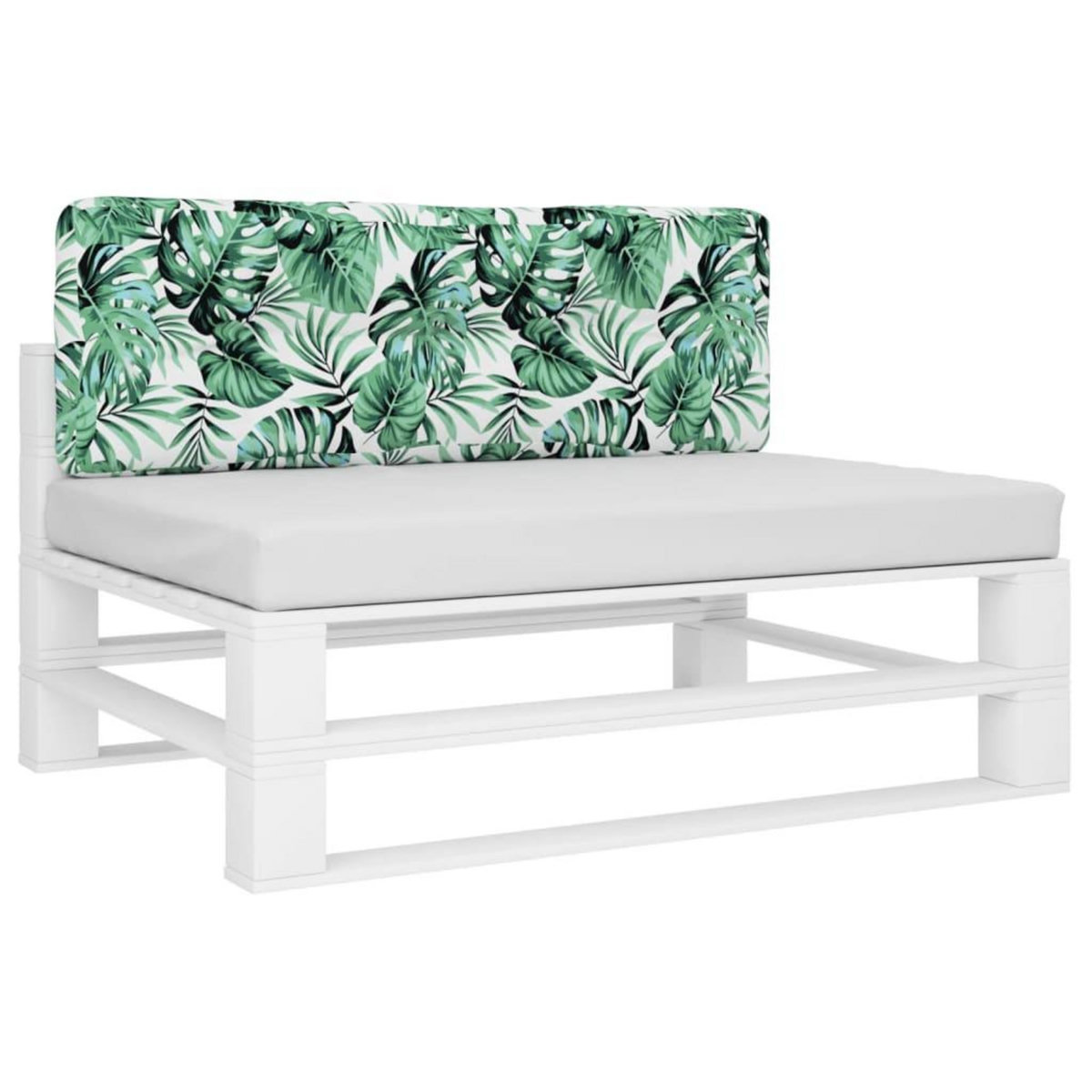 VIDAXL Coussin de palette a motif de feuilles 120x40x12 cm Tissu