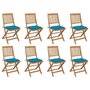 Voir la diapositive 1 : VIDAXL Chaises pliables d'exterieur et coussins lot de 8 Bois d'acacia