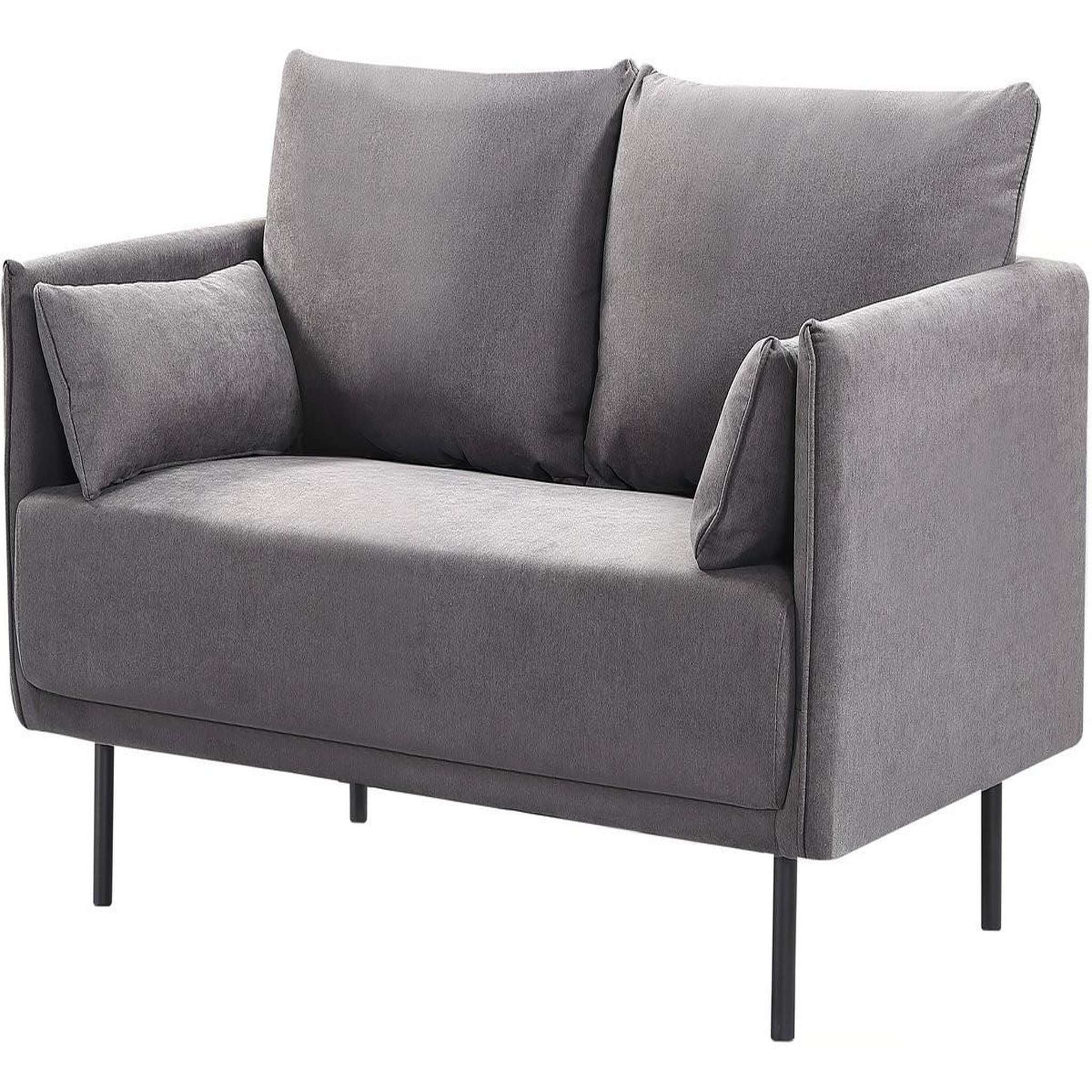 Habitat et Jardin Canapé fixe tissu  rudy  - 132 x 78 x 88 cm - 2 places - gris foncé