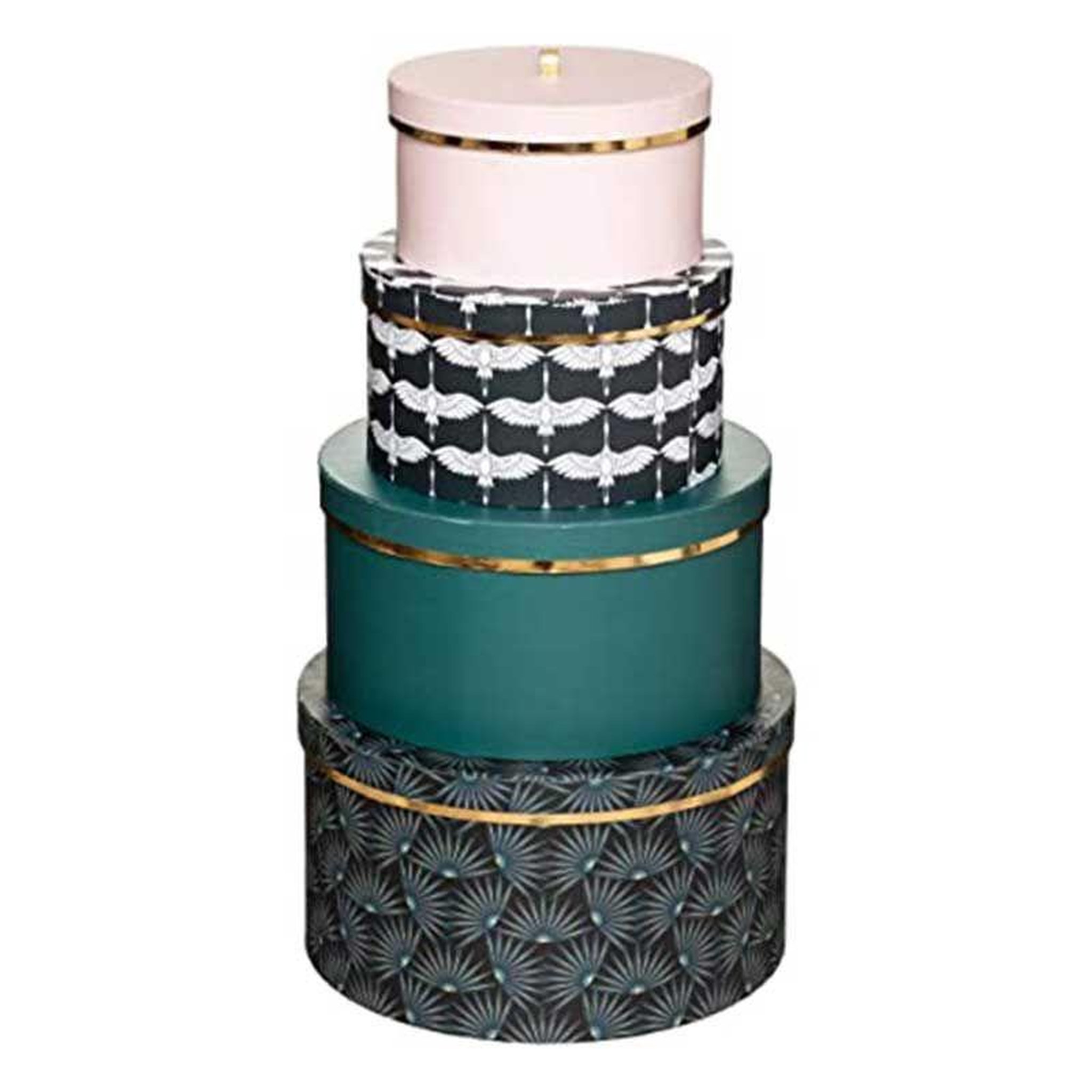 Voir la diapositive 2 : CREATIV COMPANY Boîte cylindrique en carton avec couvercle - 15 x Ø 28,5 cm
