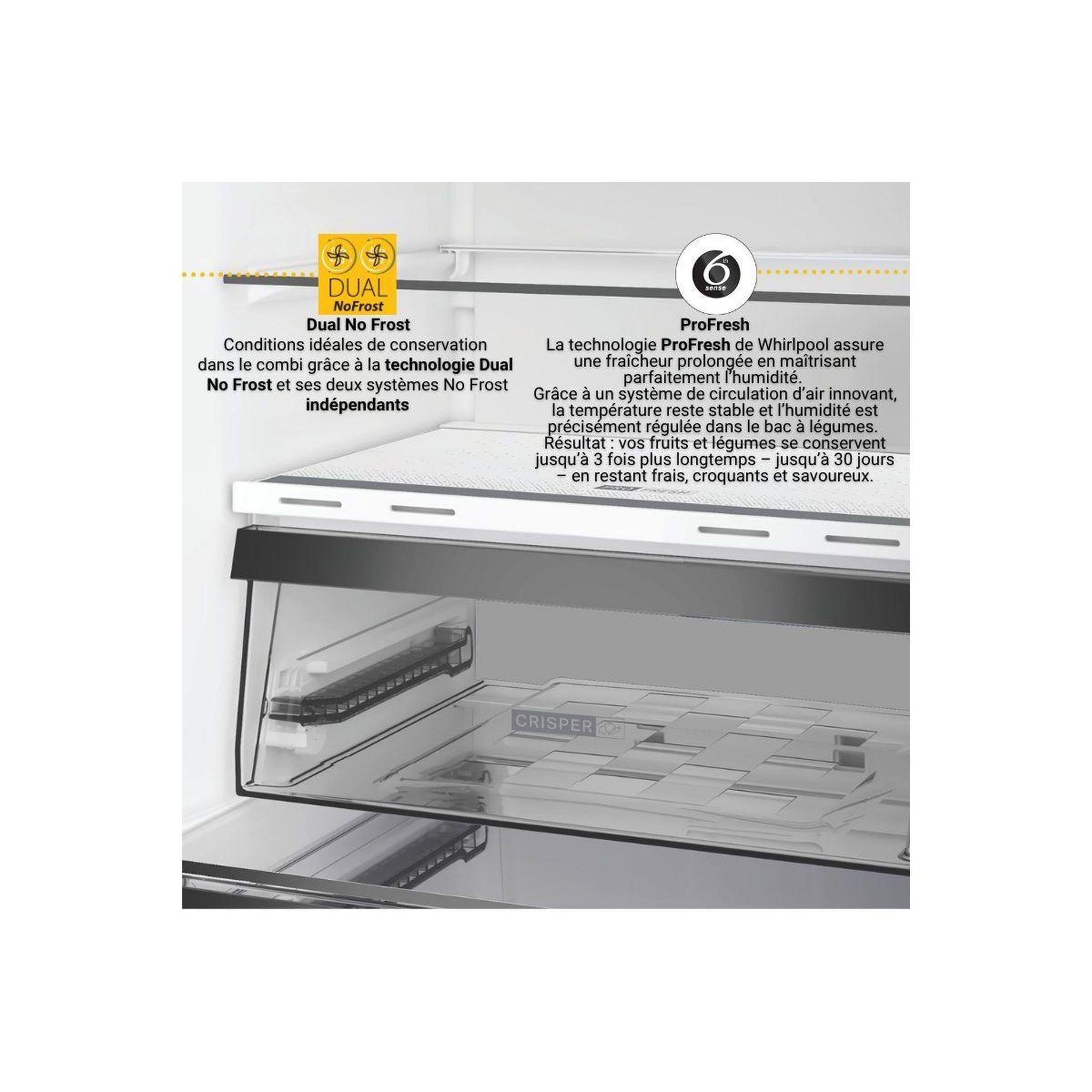 Voir la diapositive 2 : Whirlpool Réfrigérateur combiné WHK26363XBR5E