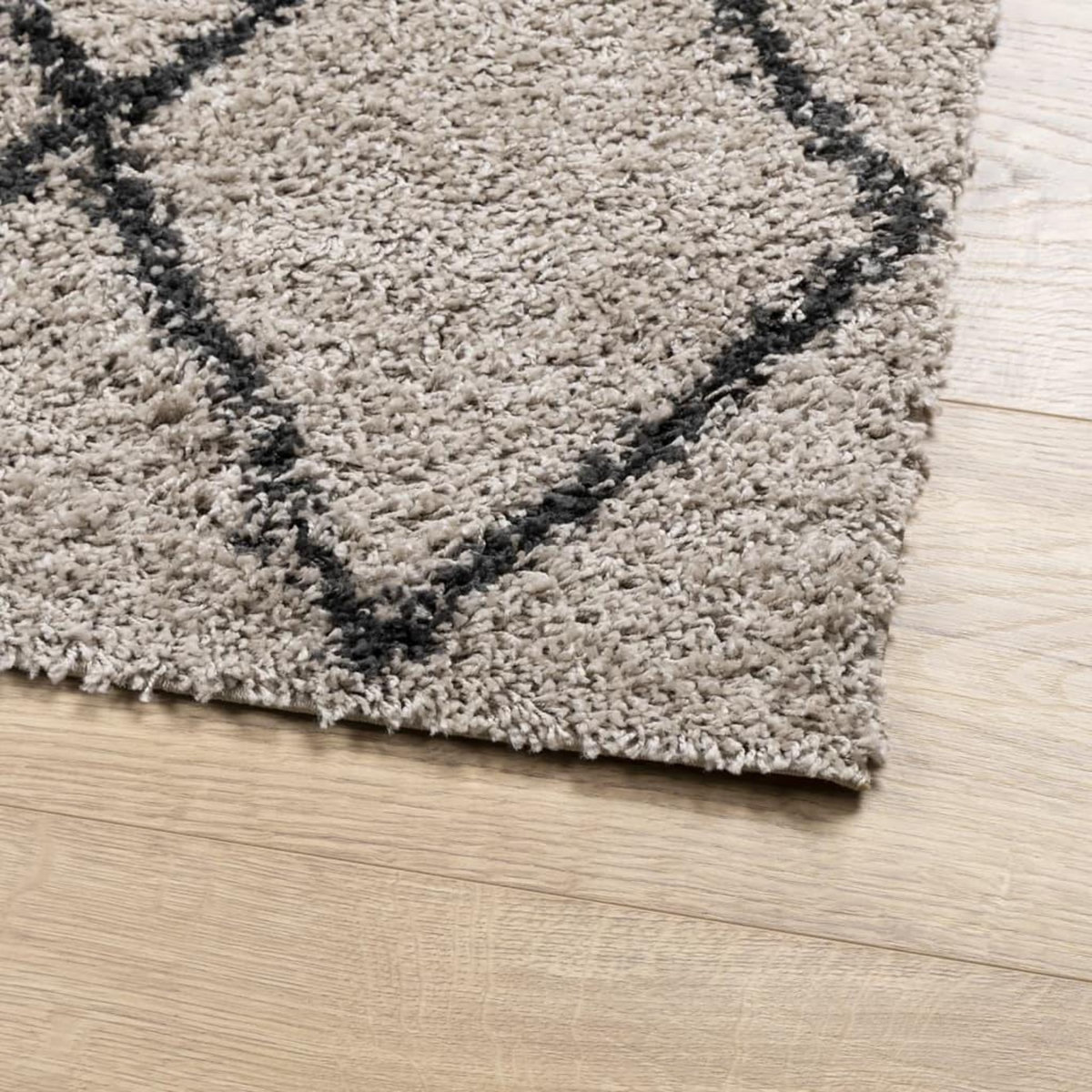 VIDAXL Tapis shaggy a poils longs moderne beige anthracite 100x200 cm