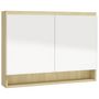 Voir la diapositive 4 : VIDAXL Armoire à miroir de salle de bain 80x15x60cm MDF Blanc et chêne