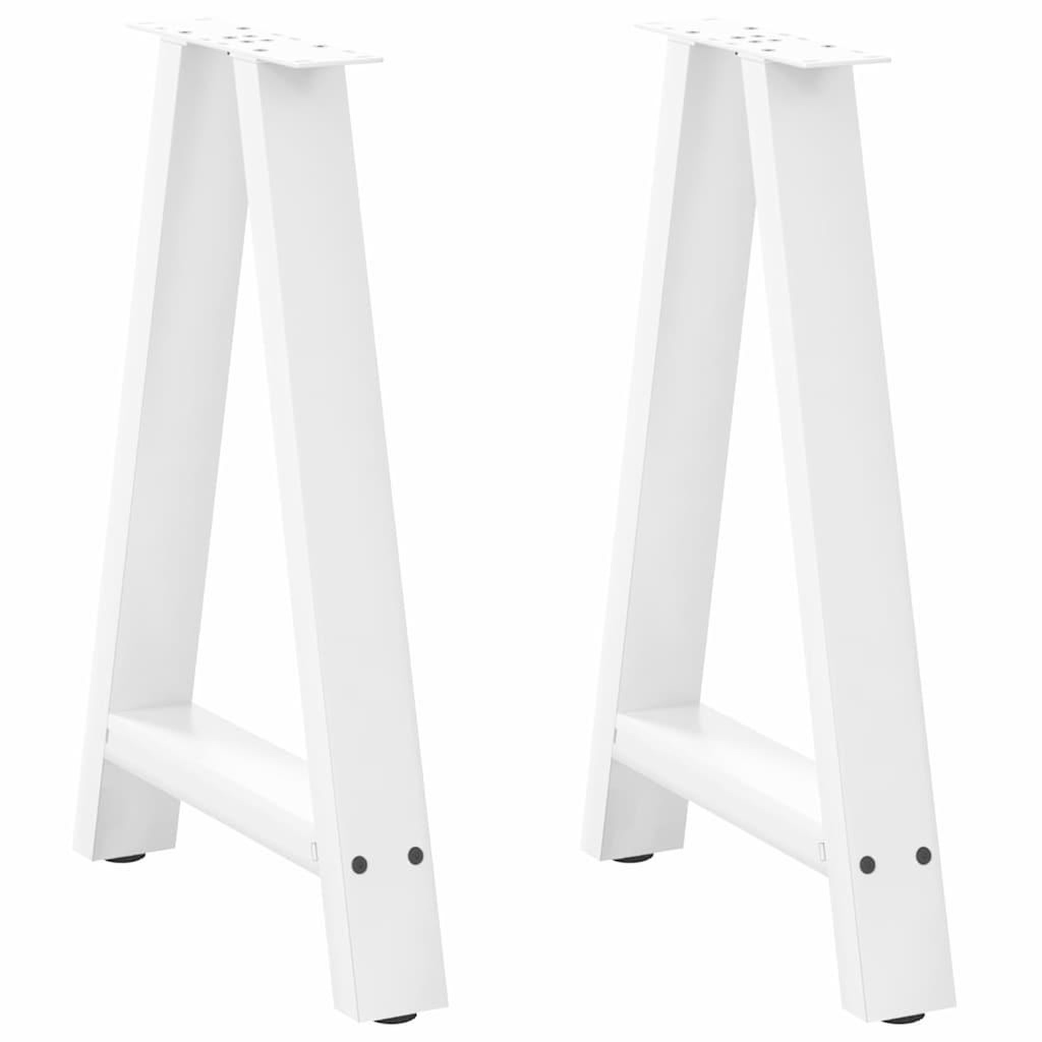 VIDAXL Pieds de table basse forme de A 2 pcs blanc 50x(72-73) cm acier
