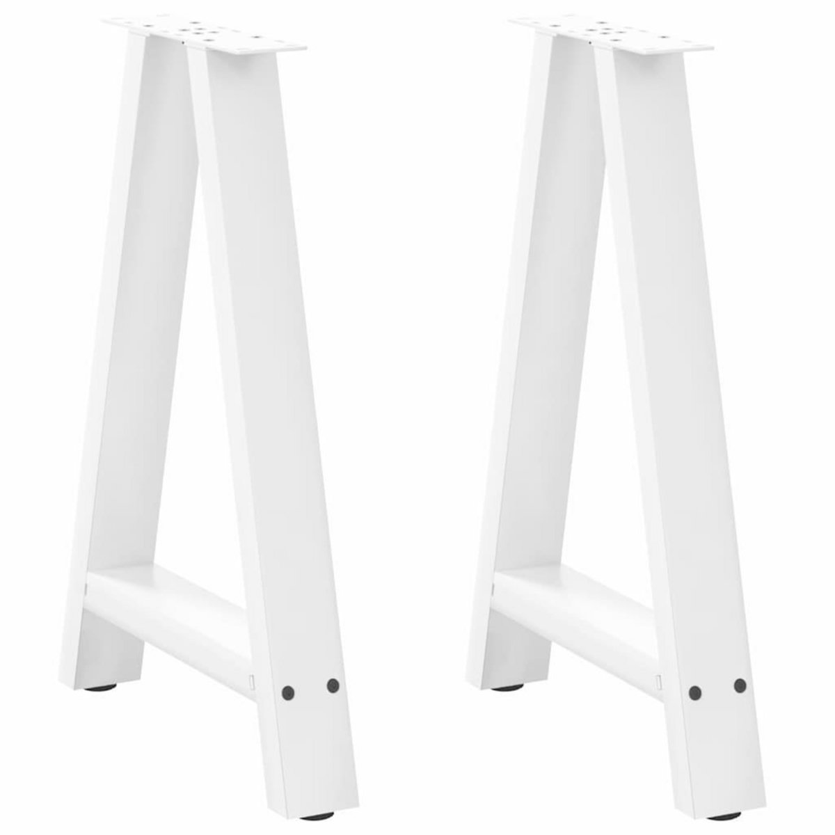 VIDAXL Pieds de table basse forme de A 2 pcs blanc 50x(72-73) cm acier