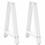 Voir la diapositive 1 : VIDAXL Pieds de table basse forme de A 2 pcs blanc 50x(72-73) cm acier