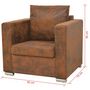 Voir la diapositive 5 : VIDAXL Fauteuil marron 82 x 73 x 82 cm en similicuir suede