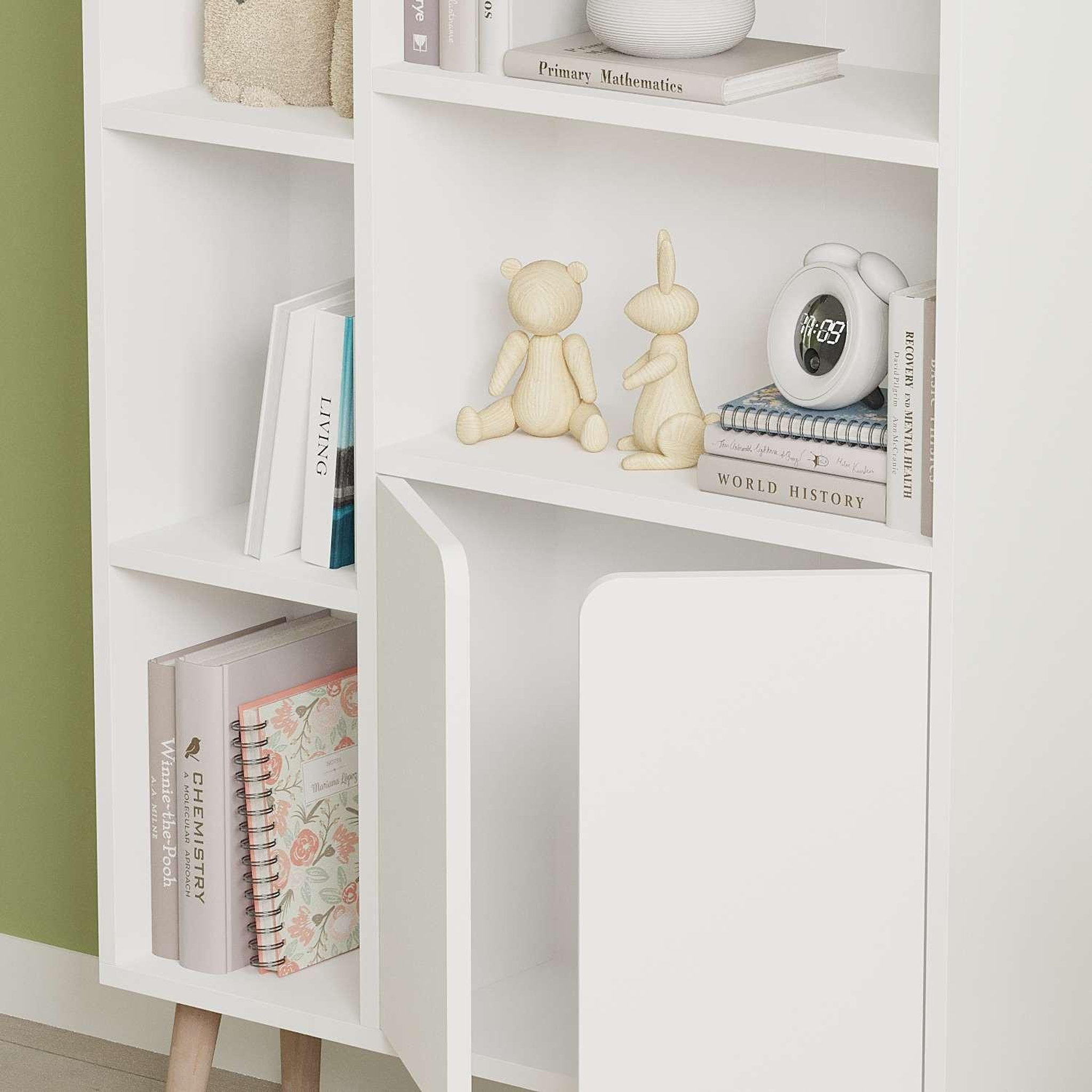 Voir la diapositive 4 : Habitat et Jardin Bibliothèque en bois  lumo  - 80 x 24 x 120 cm - blanc