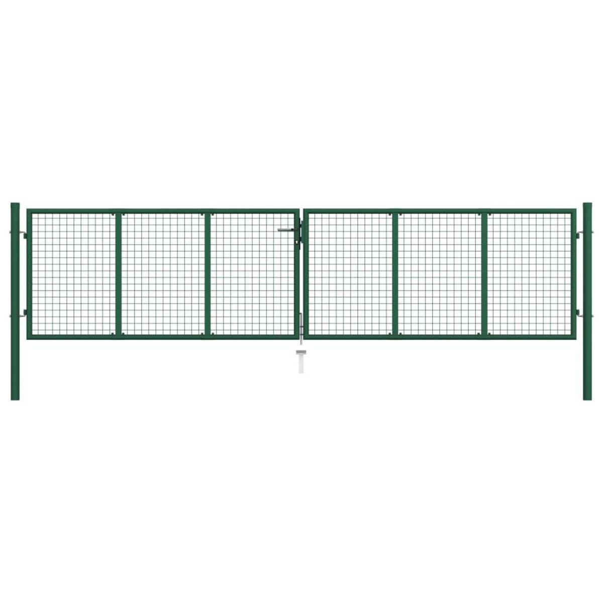 VIDAXL Portail en treillis de jardin acier 390x100 cm vert
