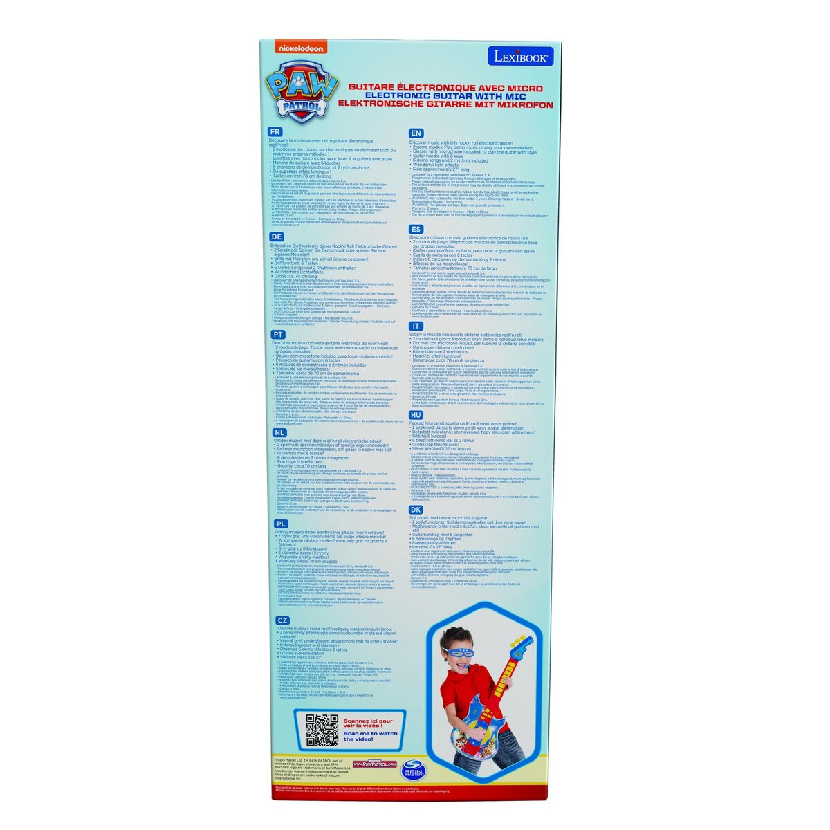 Lexibook Guitare Électronique Lumineuse avec lunettes et micro Pat'Patrouille