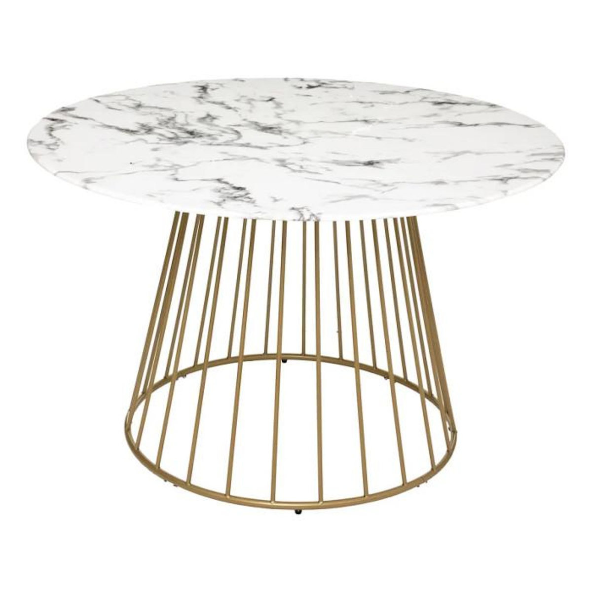 ATMOSPHERA Table à Manger Effet Marbre  Rayo  120cm Blanc