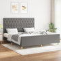 Voir la diapositive 1 : VIDAXL Cadre de lit sans matelas gris fonce 160x200 cm tissu