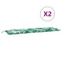 Voir la diapositive 5 : VIDAXL Coussins de banc de jardin lot de 2 motif de feuilles