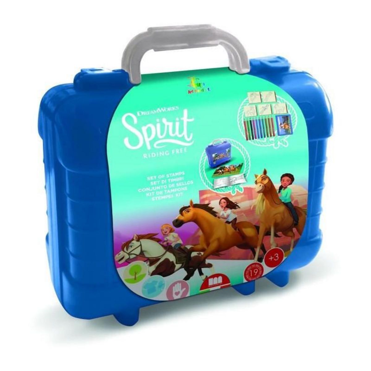 Multiprint Travel Set - MULTIPRINT - 42984 - 5 tampons Spirit, 10 crayons