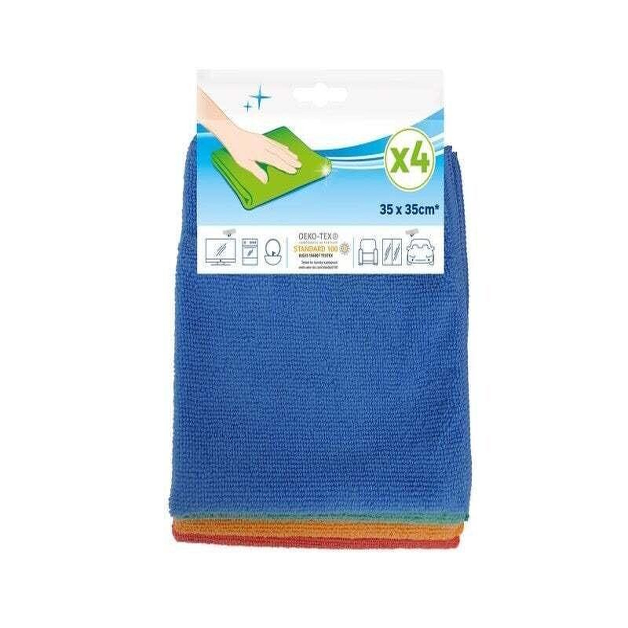 CENTRALE BRICO Lot de 4 microfibres nettoyage quotidien polyester