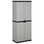 VIDAXL Armoire de rangement de jardin 3 etageres Gris/noir 68x40x168cm
