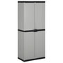 Voir la diapositive 1 : VIDAXL Armoire de rangement de jardin 3 etageres Gris/noir 68x40x168cm