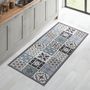 Voir la diapositive 2 : ID MARKET Tapis en vinyle effet carreaux de ciment noir et blanc 66 x 160 cm