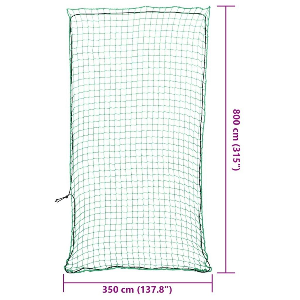 VIDAXL Filet pour remorque avec corde elastique vert 8x3,5 m PP