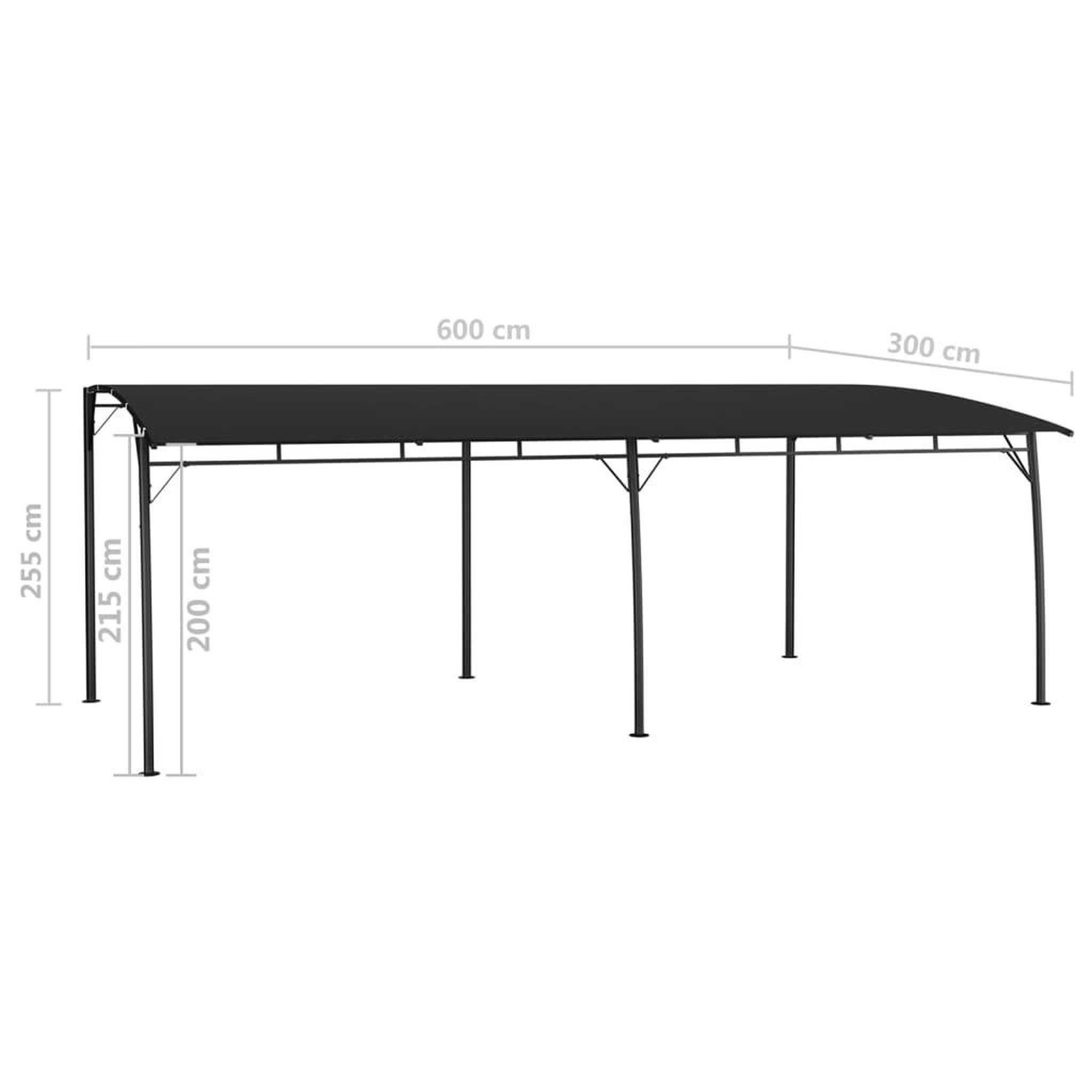 Voir la diapositive 6 : VIDAXL Auvent pare-soleil de jardin 6x3x2,55 m Anthracite