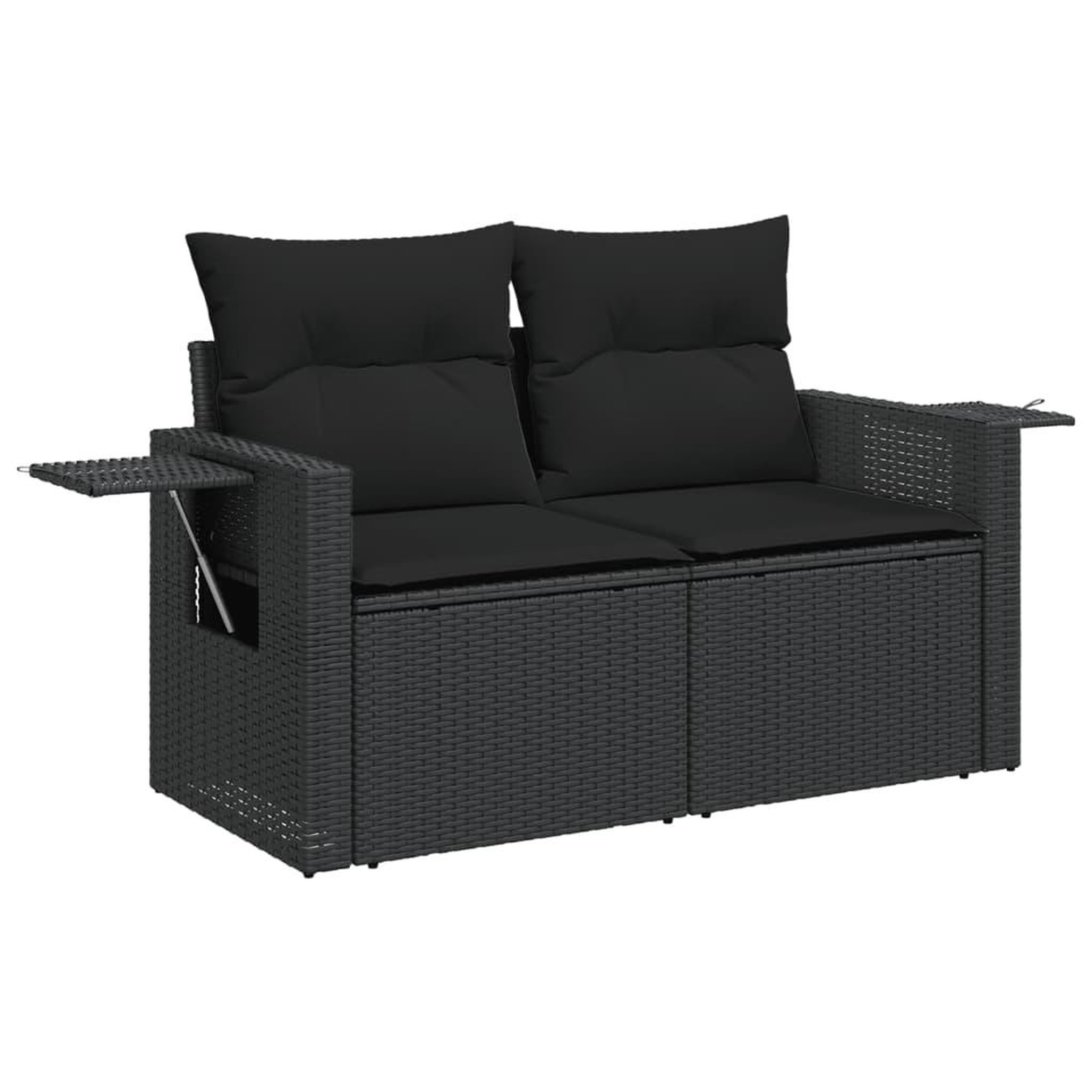 Voir la diapositive 3 : VIDAXL Salon de jardin 7 pcs avec coussins noir resine tressee