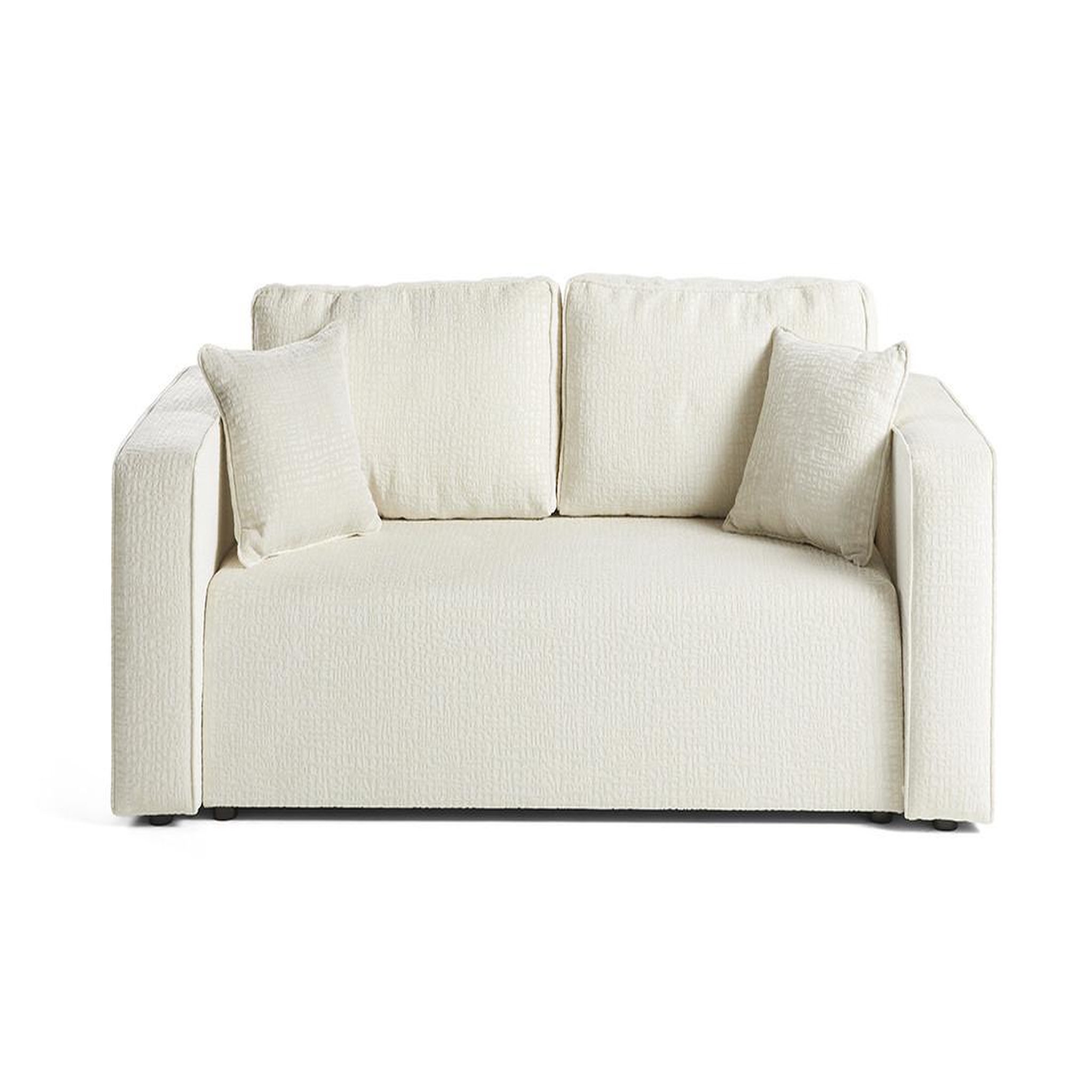 Voir la diapositive 1 : BEST MOBILIER Topaze - canapé droit 2 places - en tissu velours relief