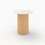 Voir la diapositive 5 : MAISON PAVANE Table d'appoint en marbre et bois de manguier D40 cm-Agathe