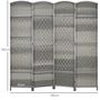 Voir la diapositive 3 : HOMCOM Paravent intérieur en bois 4 panneaux 180 x 180 cm séparateur de pièce pliable bois gris