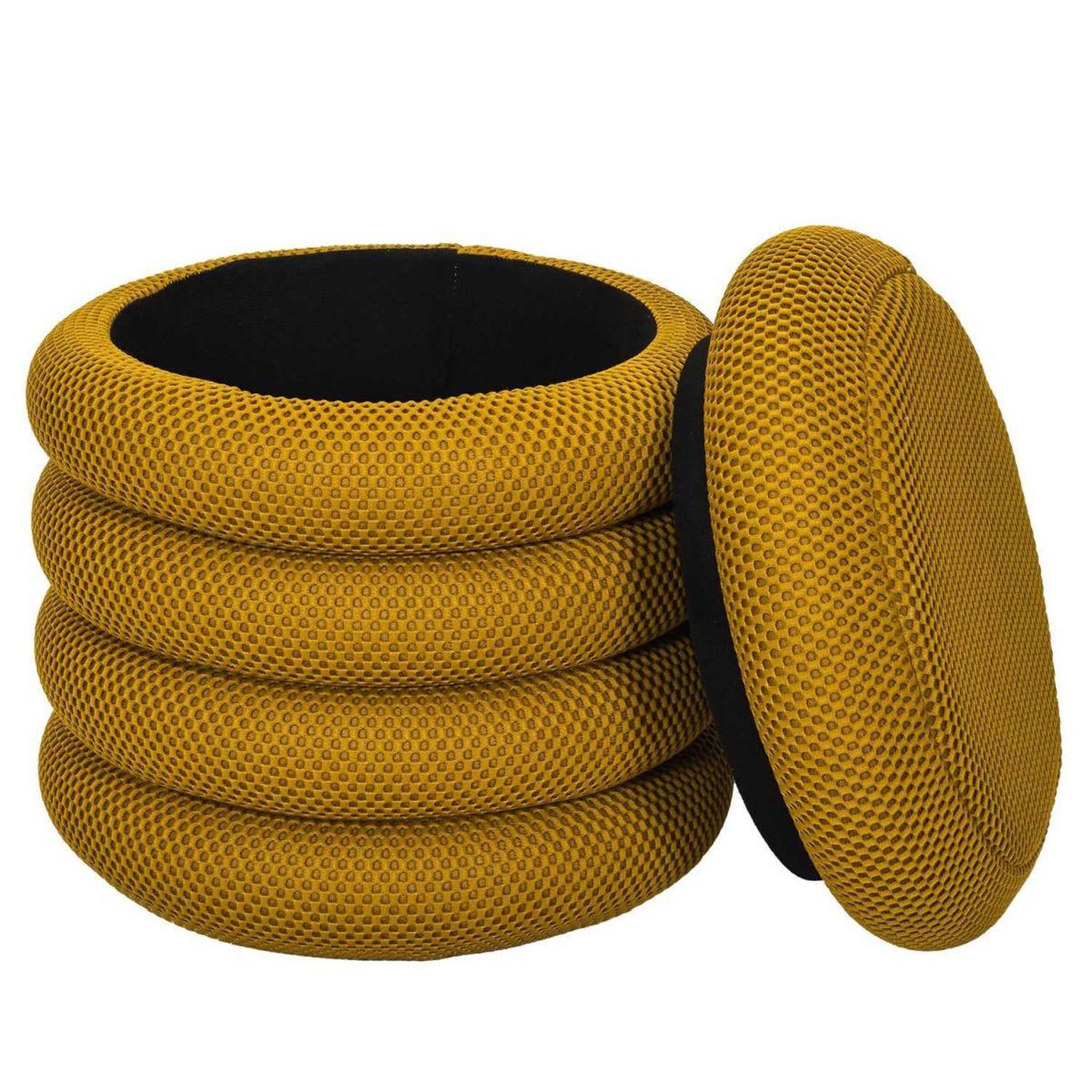 Voir la diapositive 2 : The Home Deco Factory Pouf coffre rangement  atome  42cm jaune