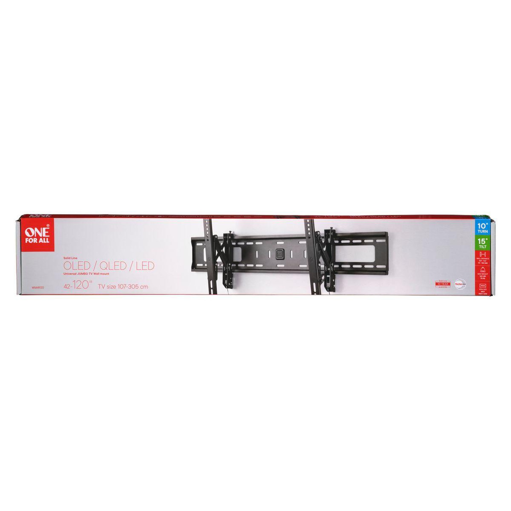 Voir la diapositive 3 : One For All Support mural tv tv solid jumbo - inclinable 42-120 pouce