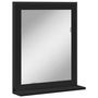 Voir la diapositive 2 : VIDAXL Miroir de salle de bain avec étagère noir bois d'ingénierie