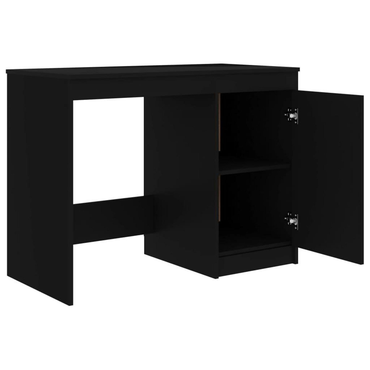 VIDAXL Bureau Noir 100x50x76 cm Bois d'ingenierie