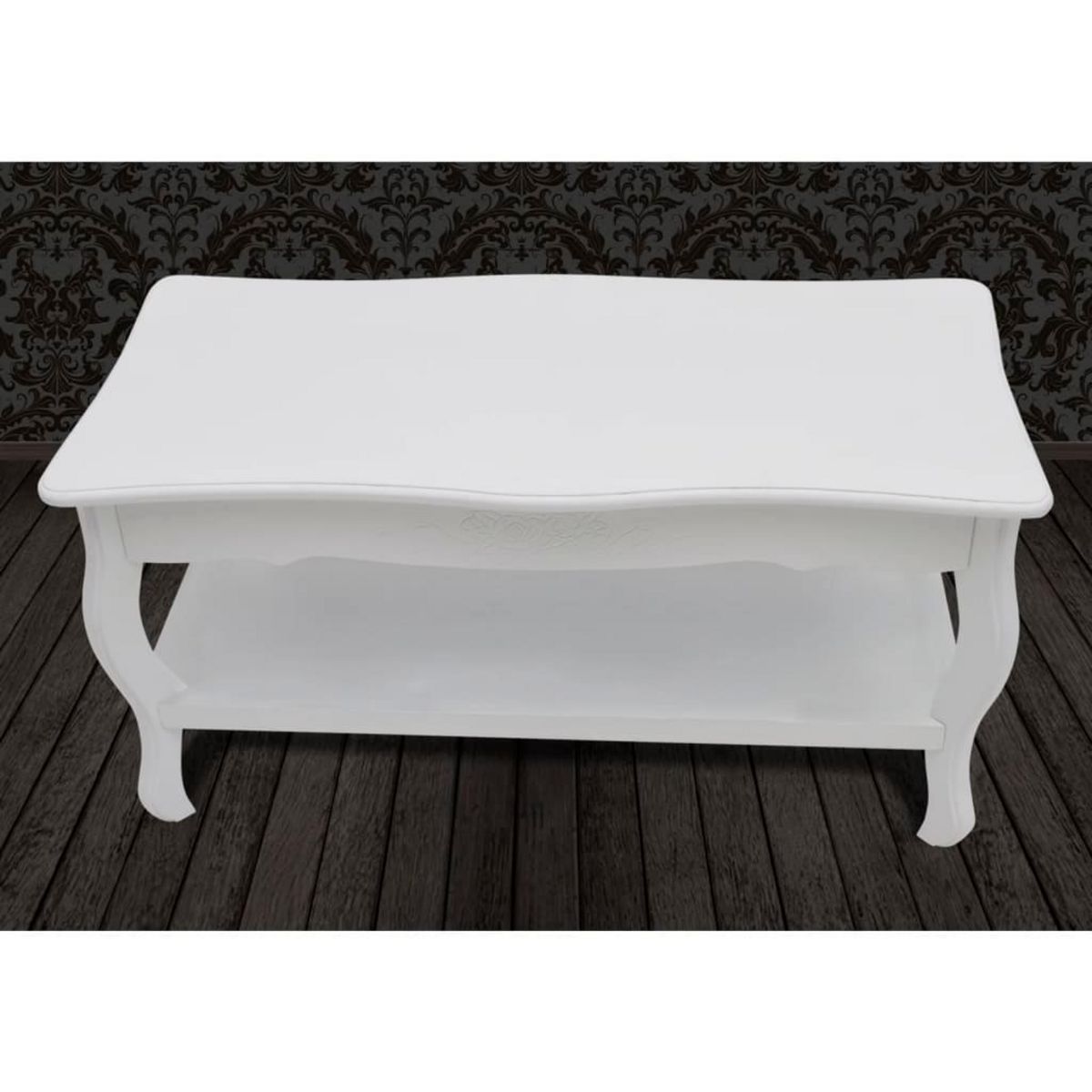 VIDAXL Table basse 2 couches MDF Blanc
