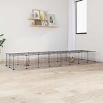VIDAXL Cage animaux de compagnie a 36 panneaux et porte Noir 35x35 cm