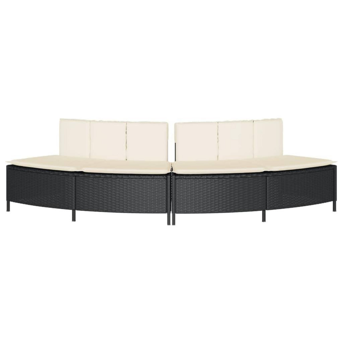 VIDAXL Bancs de spa avec coussins 2 pcs noir resine tressee