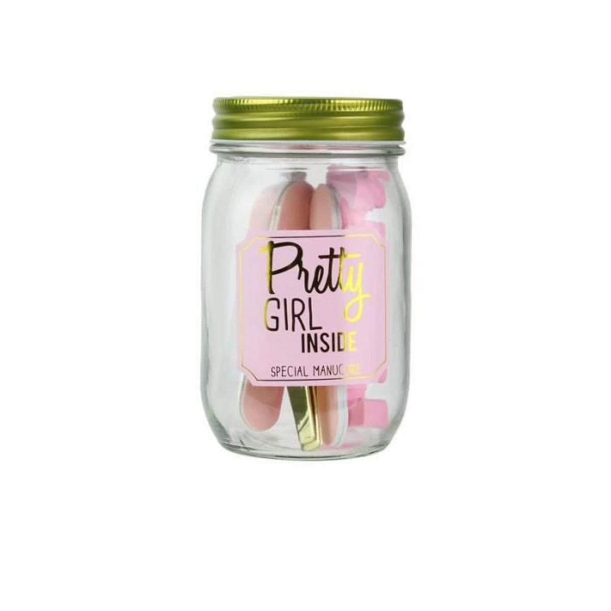Paris Prix Mason Jar  Beauté Manucure  13cm Rose