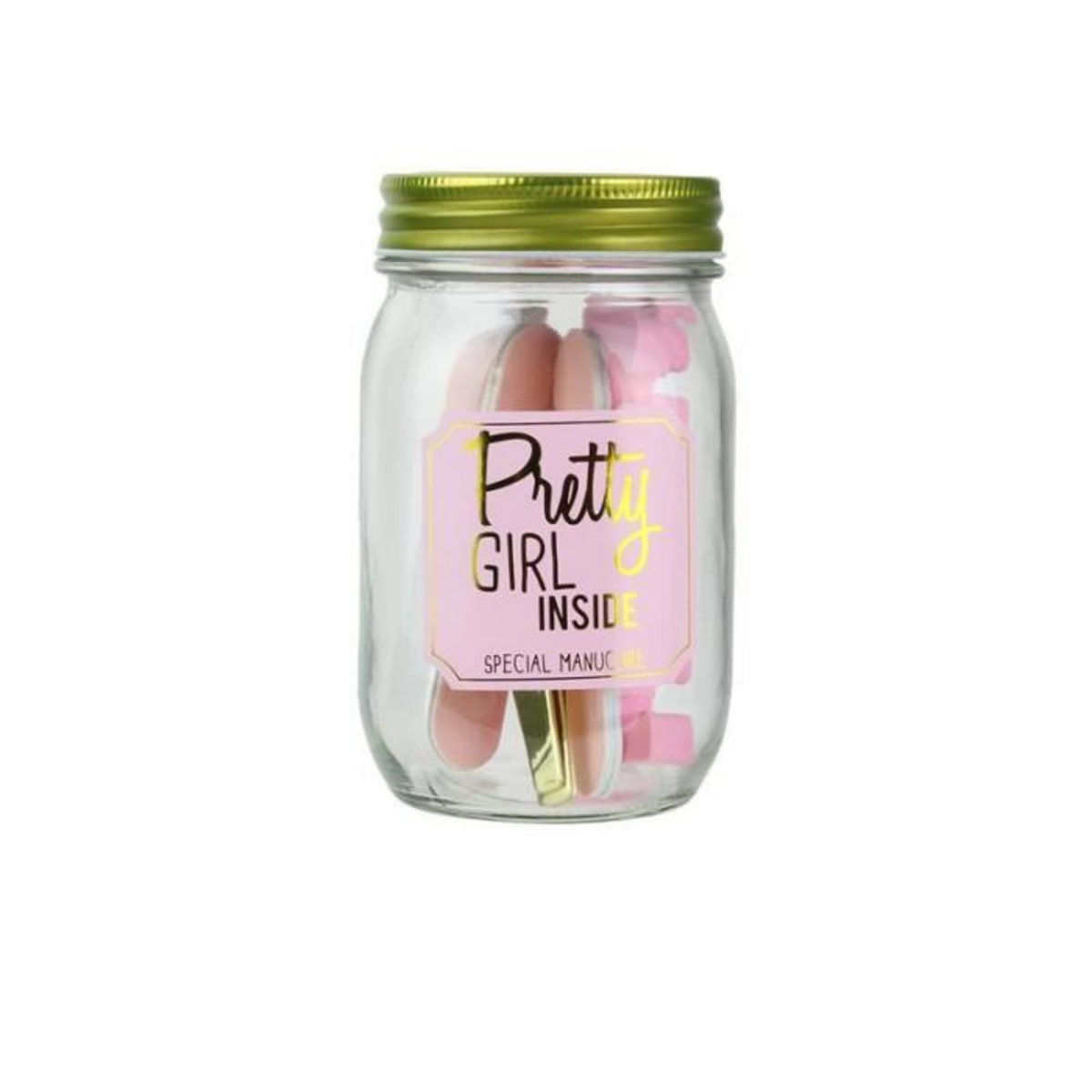 Paris Prix Mason Jar  Beauté Manucure  13cm Rose