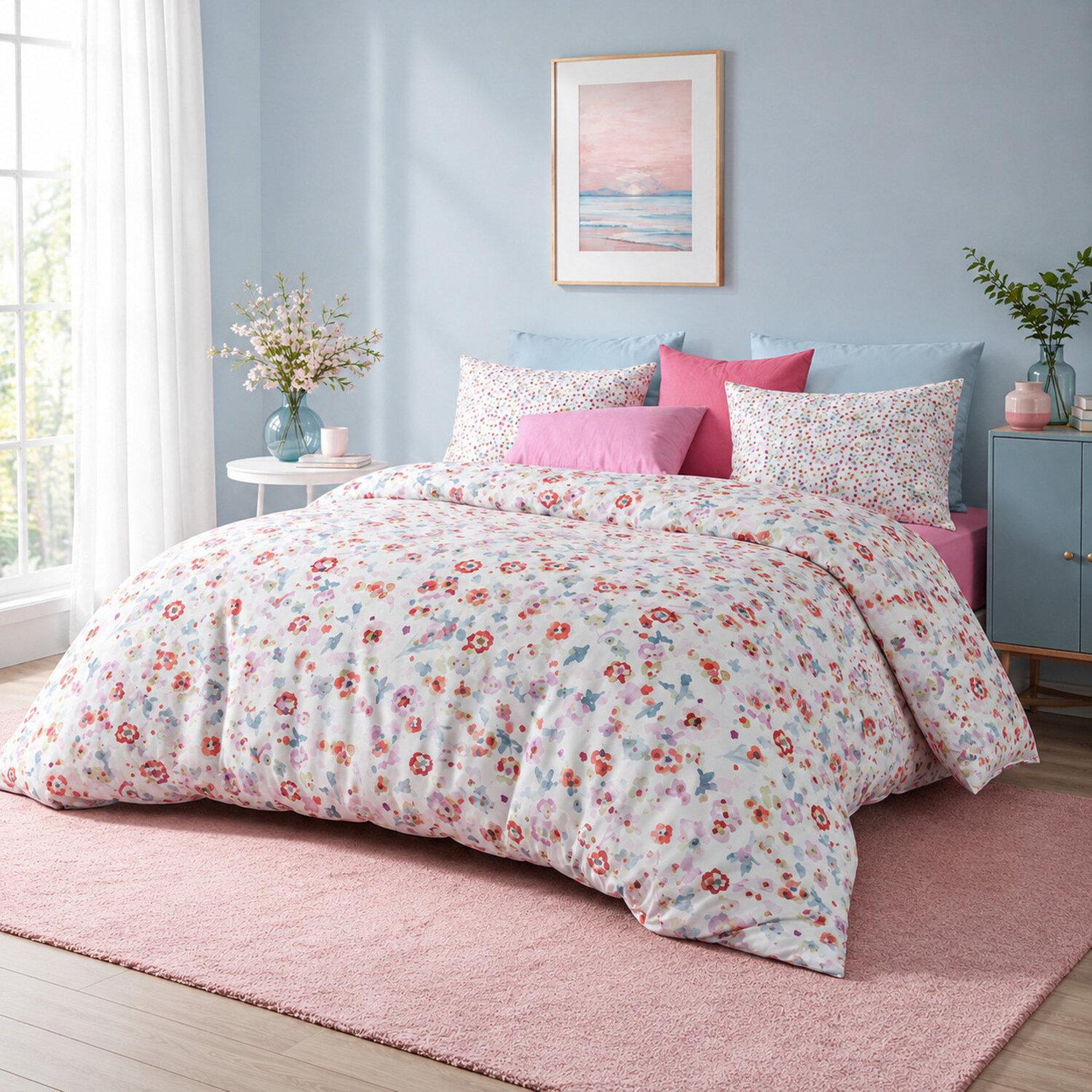 Voir la diapositive 2 : Les Ateliers du Linge Parure housse de couette 100% coton liberty