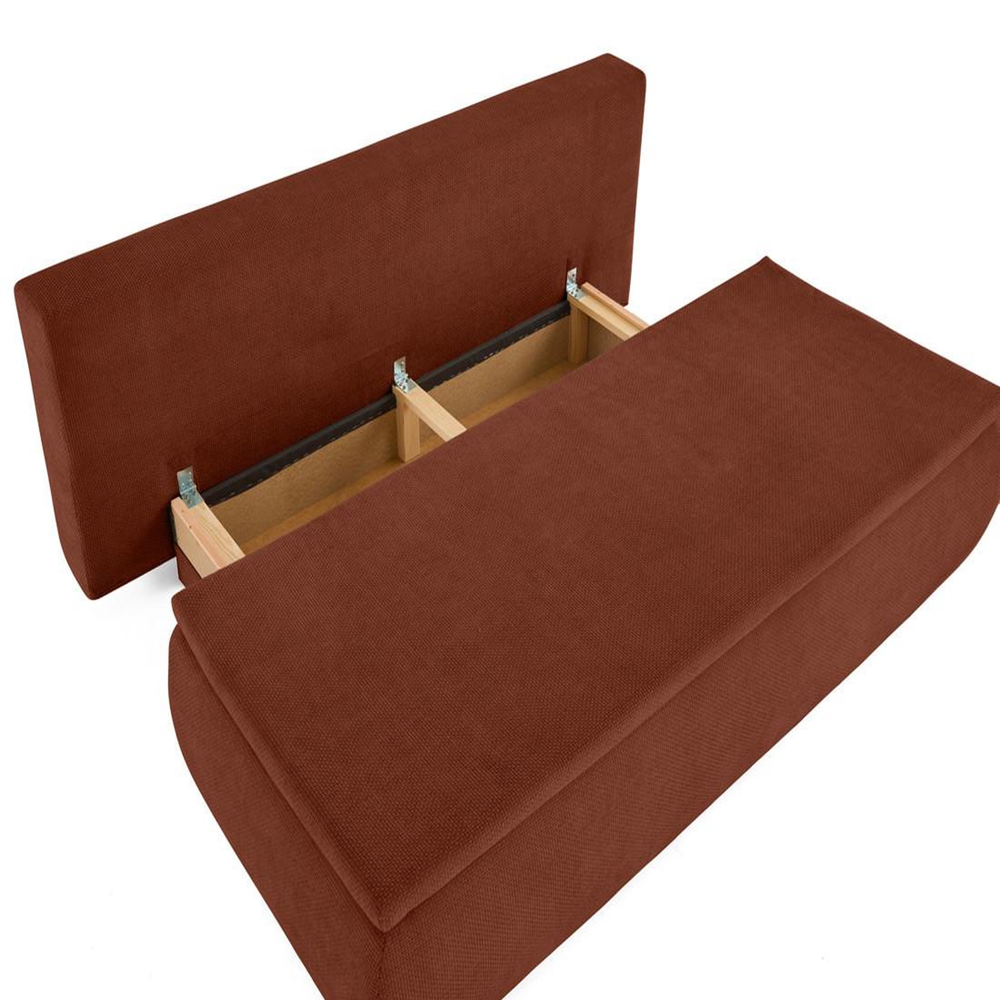 Voir la diapositive 3 : BEST MOBILIER Kurt - canapé 3 places convertible avec coffre en velours texturé