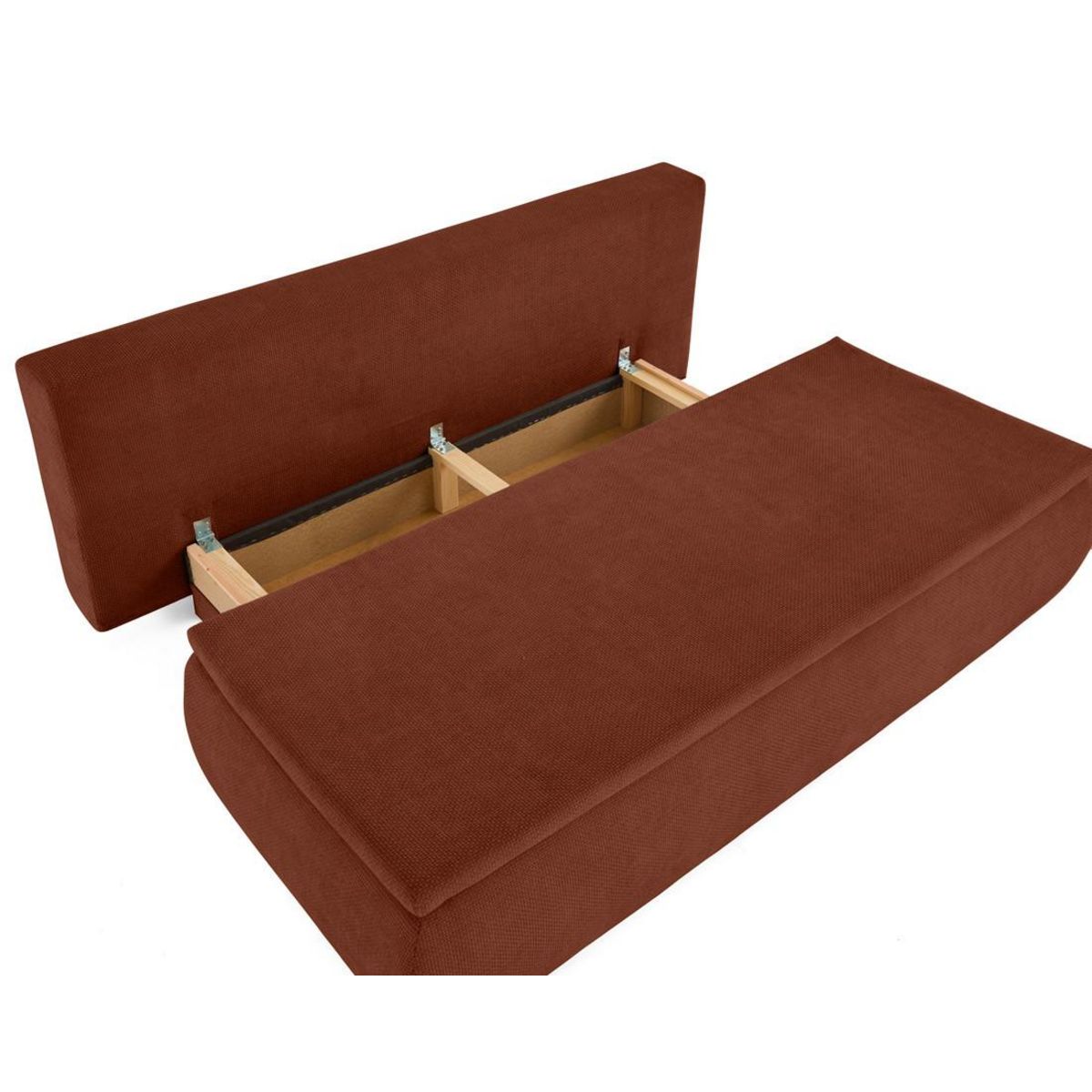 BEST MOBILIER Kurt - canapé 3 places convertible avec coffre en velours texturé