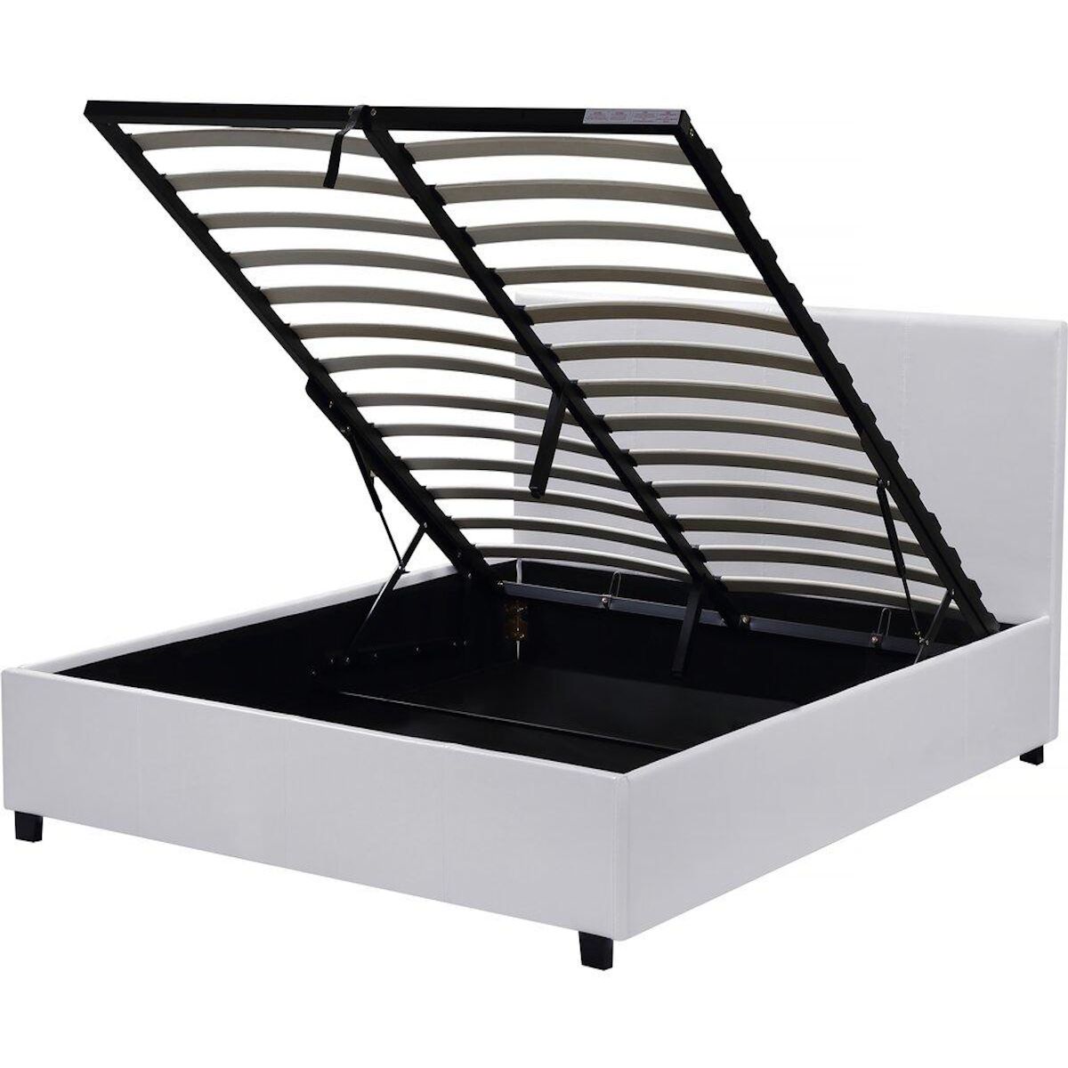 Habitat et Jardin Lit double avec coffre  Carla  - 160 x 200 cm - Blanc