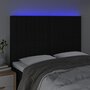 Voir la diapositive 3 : VIDAXL Tete de lit a LED Noir 144x5x118/128 cm Tissu