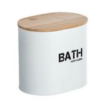 Wenko Boîte de rangement salle de bain Gara - L. 14 x H. 13 cm. Coloris disponibles : Gris, Blanc