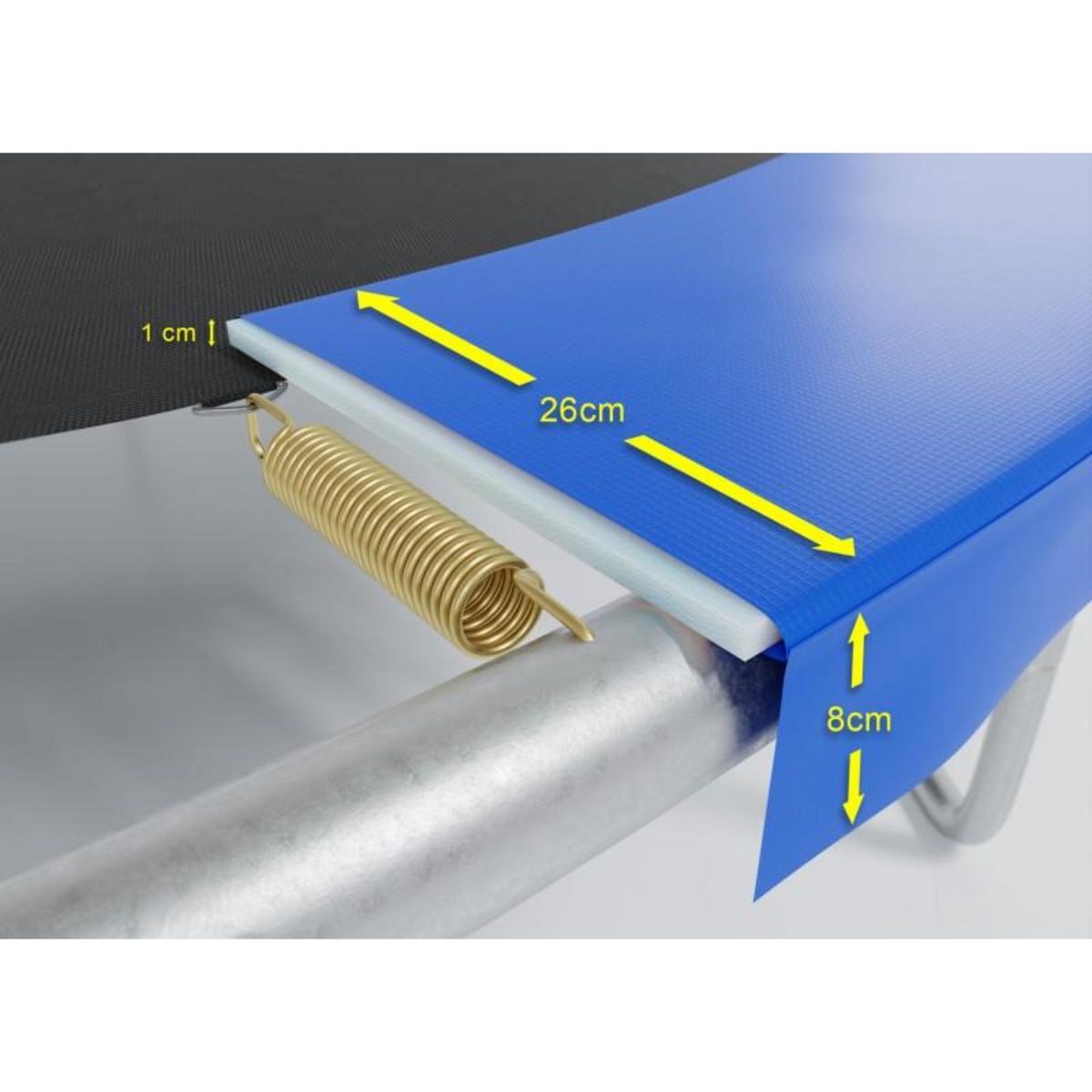 JUMP4FUN Coussin de protection des ressorts pour Trampoline 10FT ø305cm Universel Classique