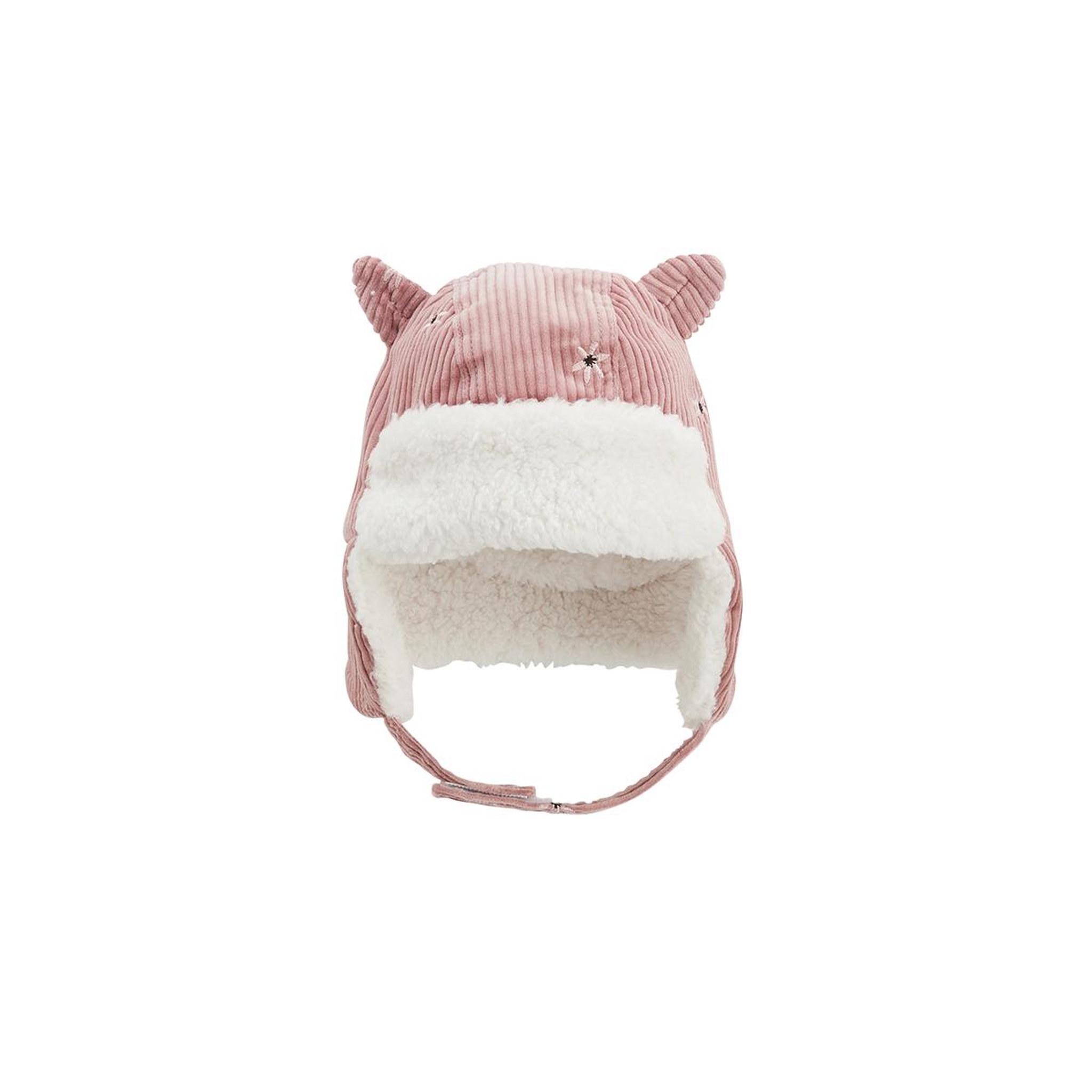 Voir la diapositive 1 : Petit Béguin Chapka bébé en velours côtelé Bloom