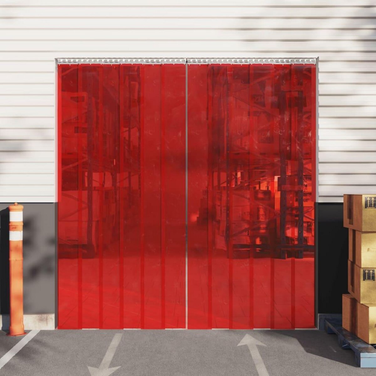 VIDAXL Rideau de porte rouge 300 mmx2,6 mm 25 m PVC