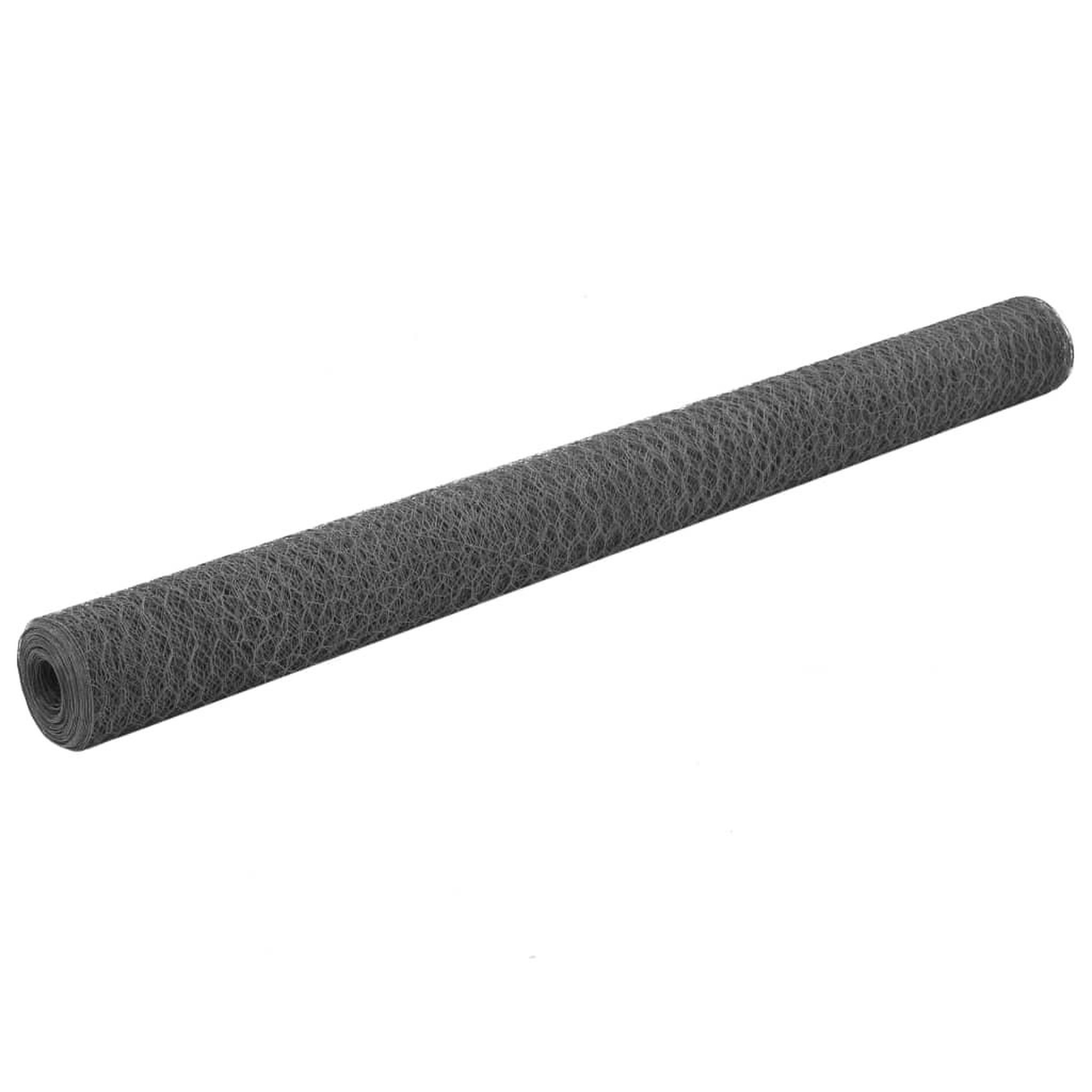 VIDAXL Grillage Acier avec revetement en PVC 25x1,5 m Gris