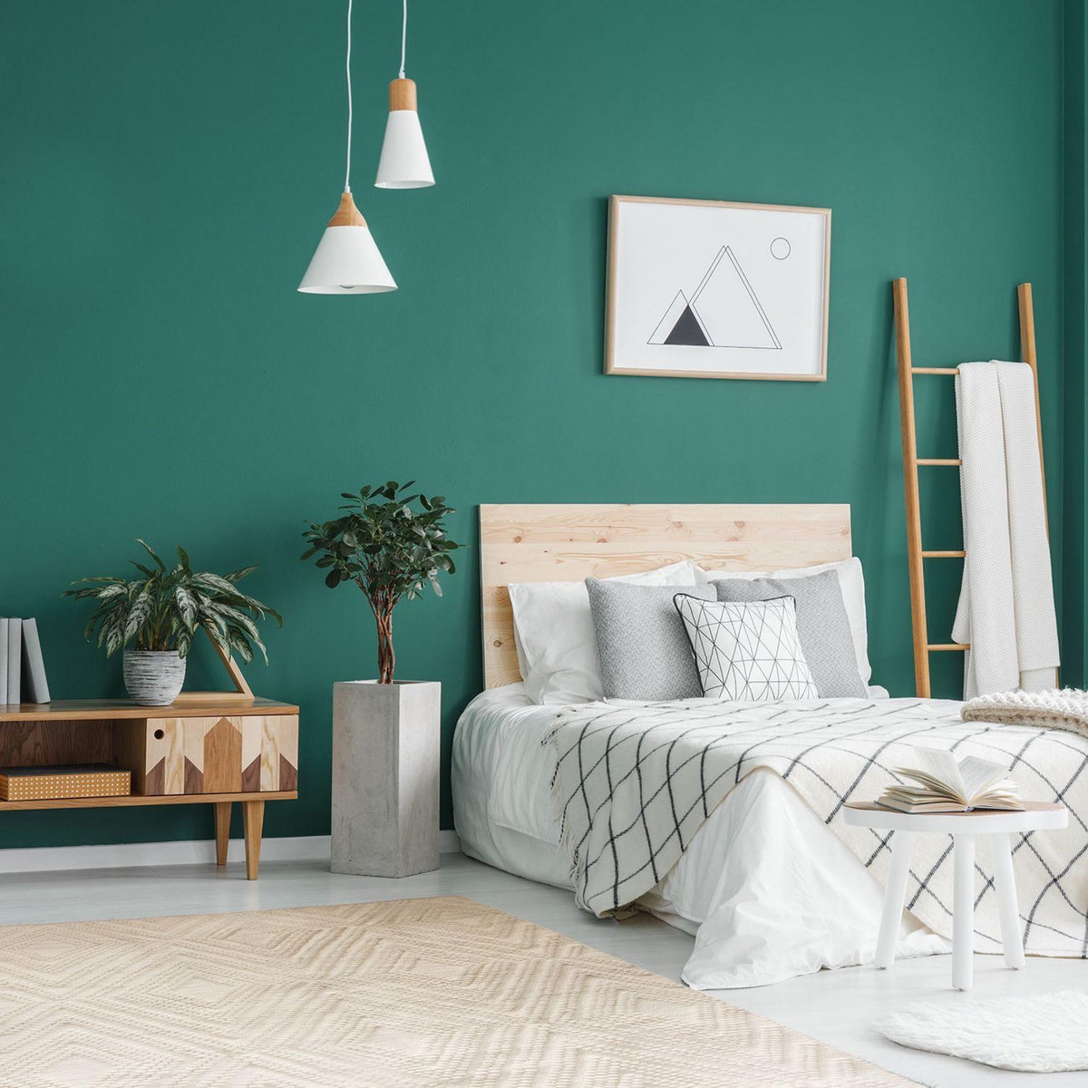 The Home Deco Factory Tapis design ethnique Home - L. 120 x l. 170 cm - Blanc